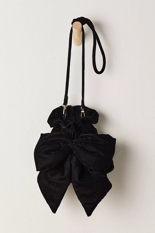 Bow Bag -Black Velvetbag