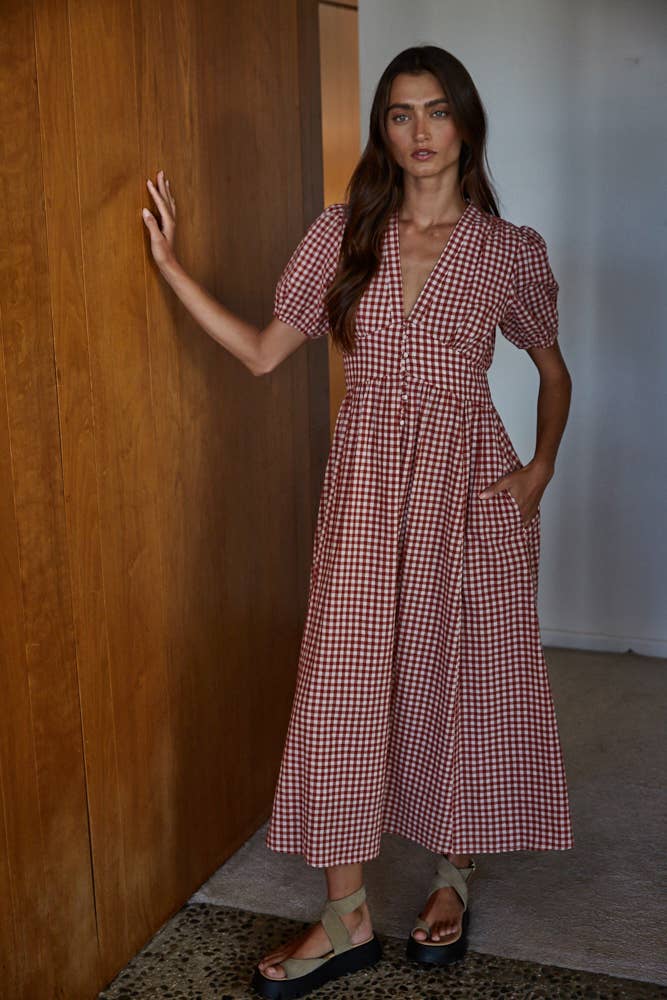 Sayler Gingham Bodice Dress