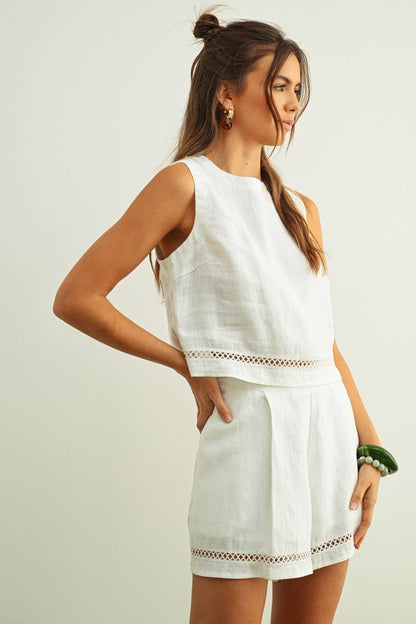 LINEN  CROP TOP