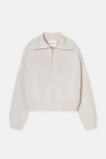 Cropped Troyer Sweater