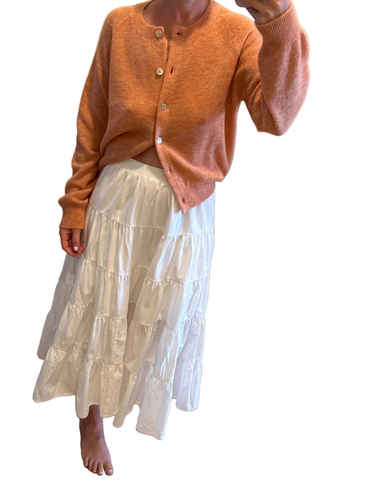 Flared Ruffle Midi Skirt