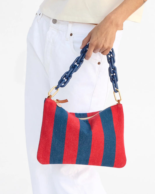 Flat Clutch Canvas Stripe