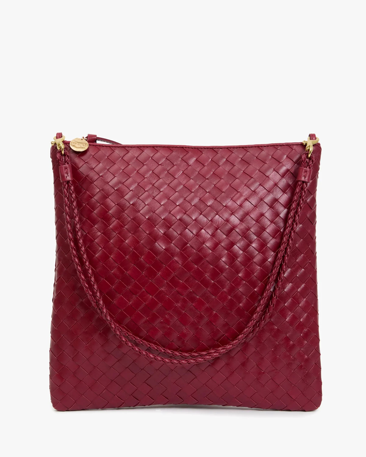 Foldover Clutch w/Strap-garnet