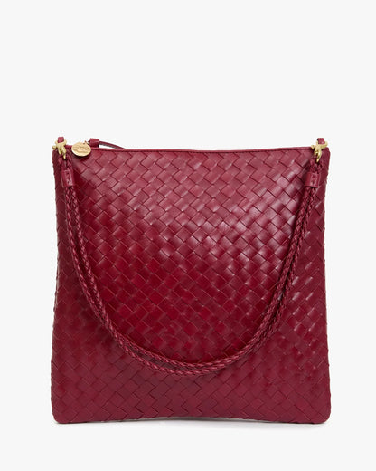 Foldover Clutch w/Strap-garnet