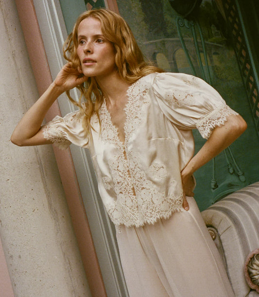 Idella Silk Top-Candlelight