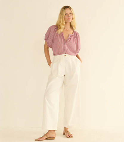 June Top -Mulberry Gingham