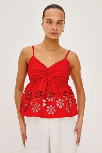 Meru Top-Scarlet