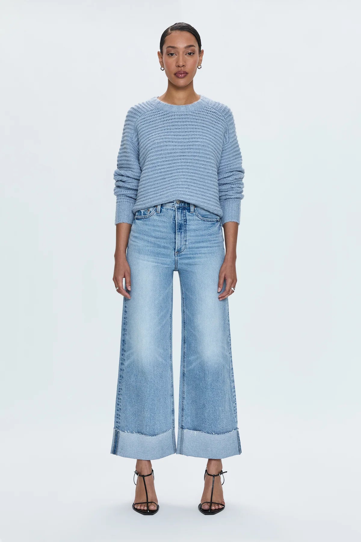 Lana Crop Cuffed High Rise Wide Leg Jean