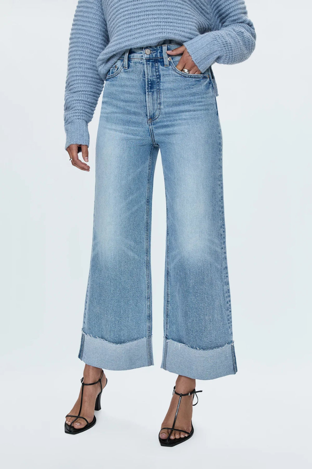 Lana Crop Cuffed High Rise Wide Leg Jean