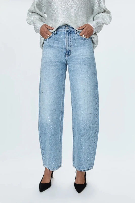 Wes High Rise Barrel Jean