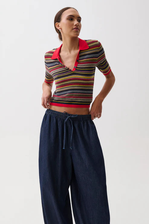 AShlee-s/s polo-stripe