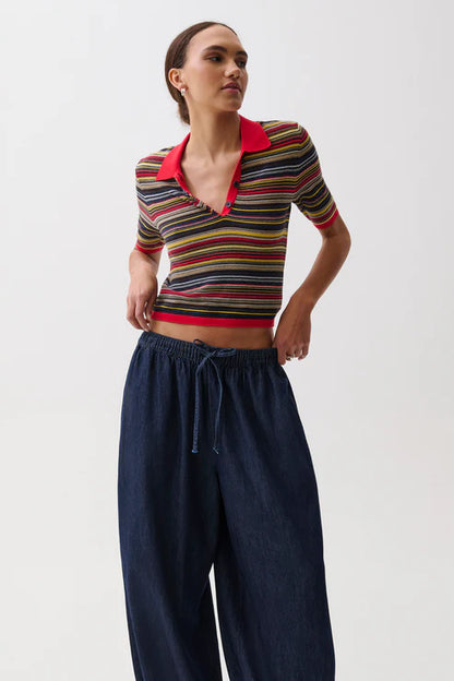 AShlee-s/s polo-stripe