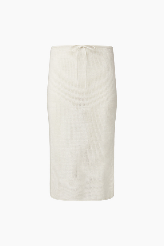 Linen Knit Low Rise Midi Skirt