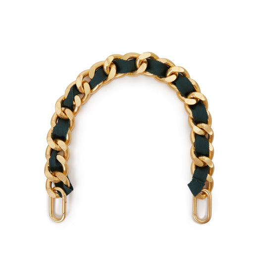 Grosgrain Curb Chain Shortie Strap