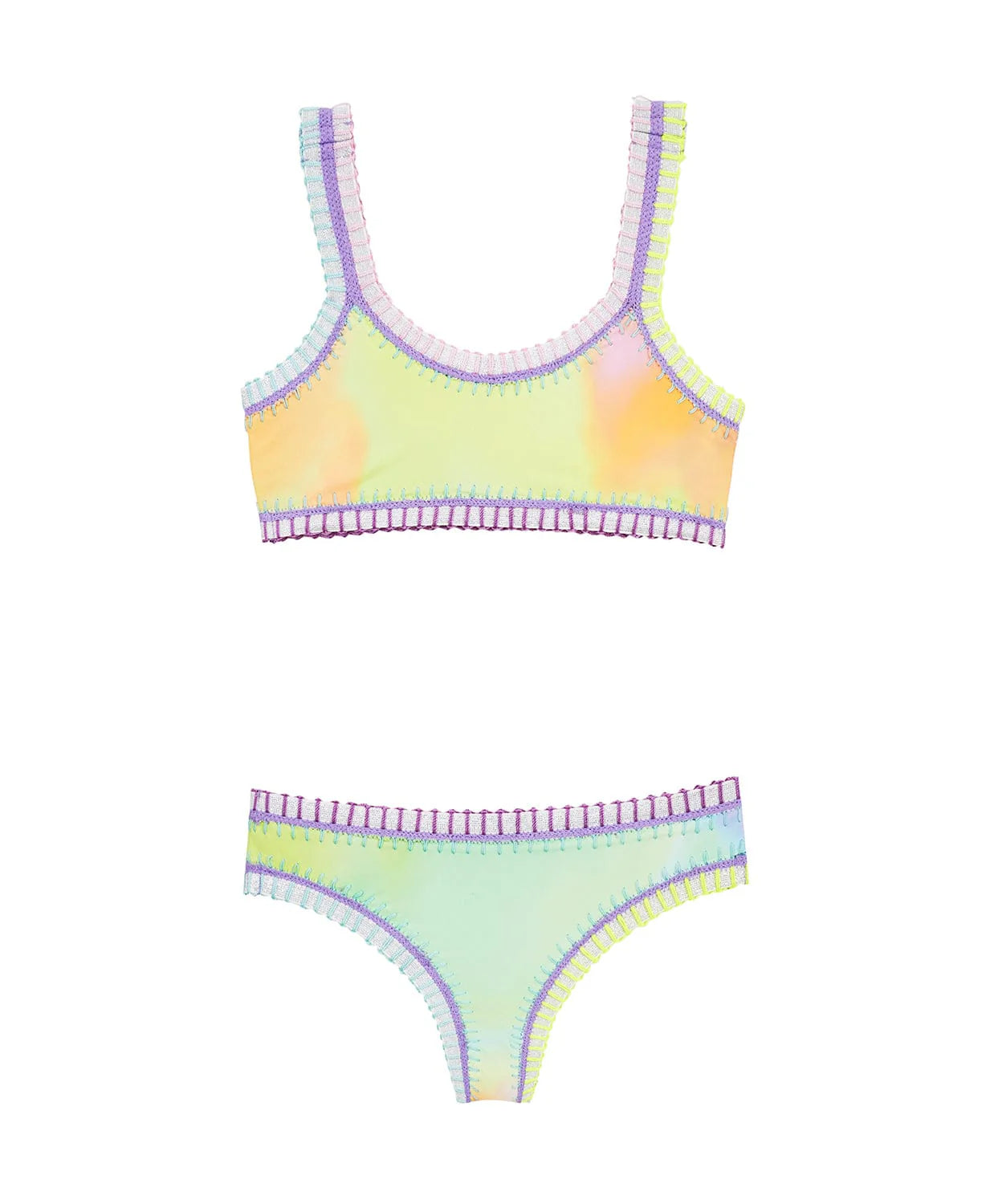 Kids Sporty Rainbow Embroidered Bikini