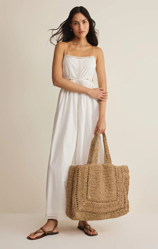 Hideaway Raffia Tote-NAT