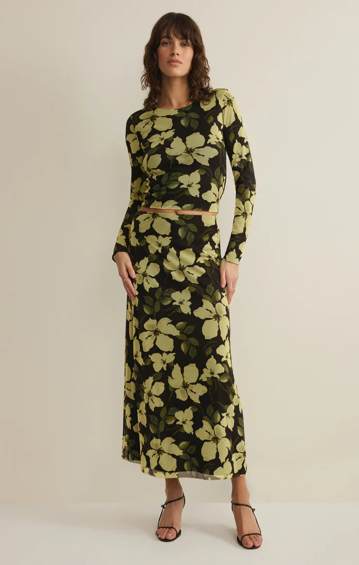 Edna Ren Floral Mesh Skirt
