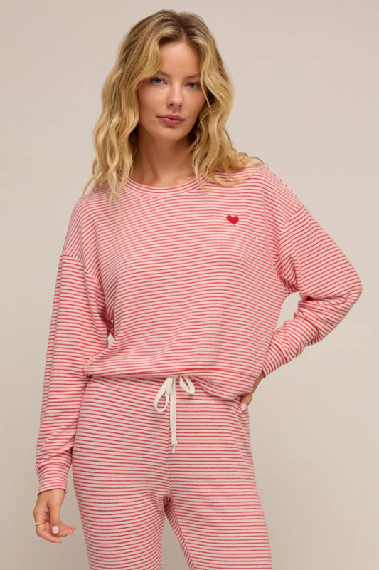 Bisous Stripe LS Top