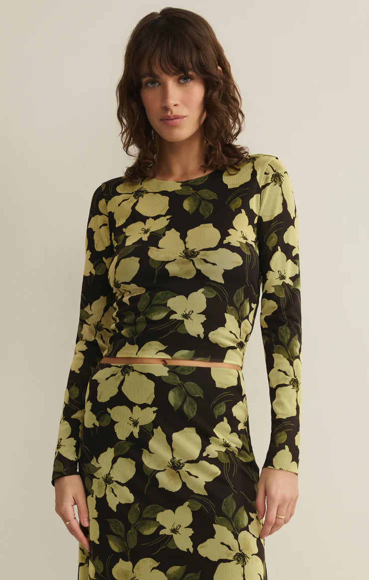 Taysha Ren Floral Mesh Top