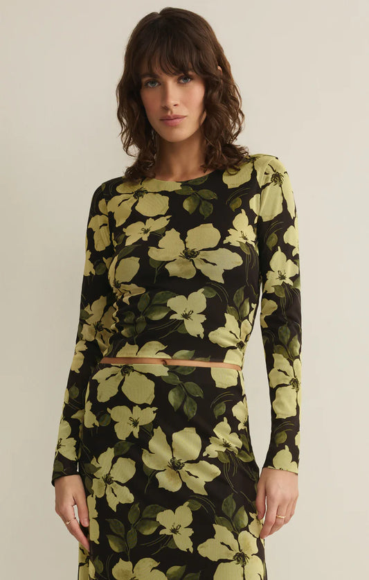 Taysha Ren Floral Mesh Top