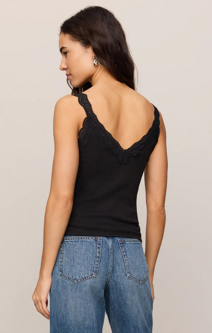 Eve Lace Tank-BLK