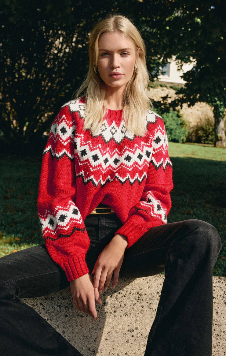 Adornment Sweater-red