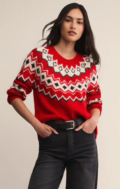 Adornment Sweater-red