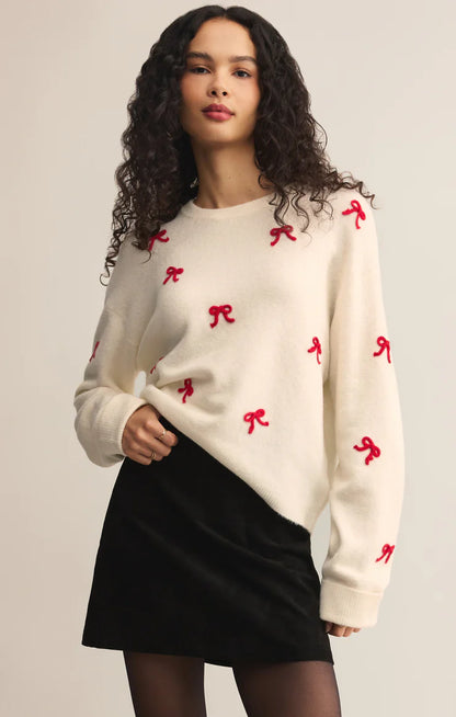 Tie Ribbon Sweater-White