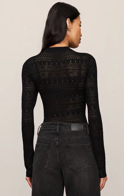 Avery Sweater Top-Blk