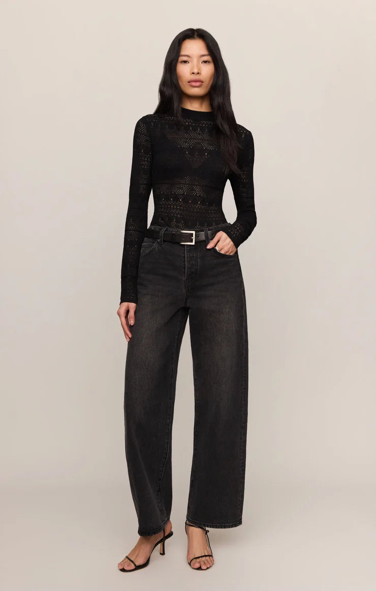 Avery Sweater Top-Blk