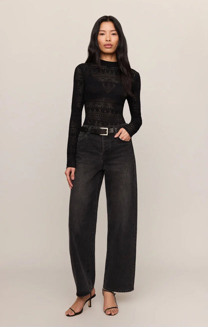 Avery Sweater Top-Blk