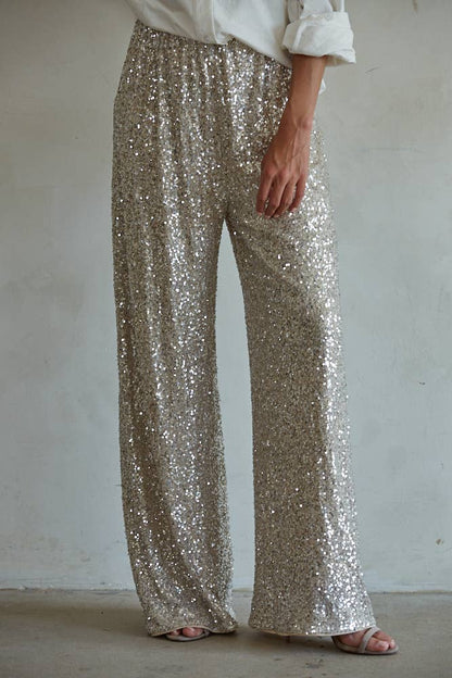 Sequin Wide Leg Pants