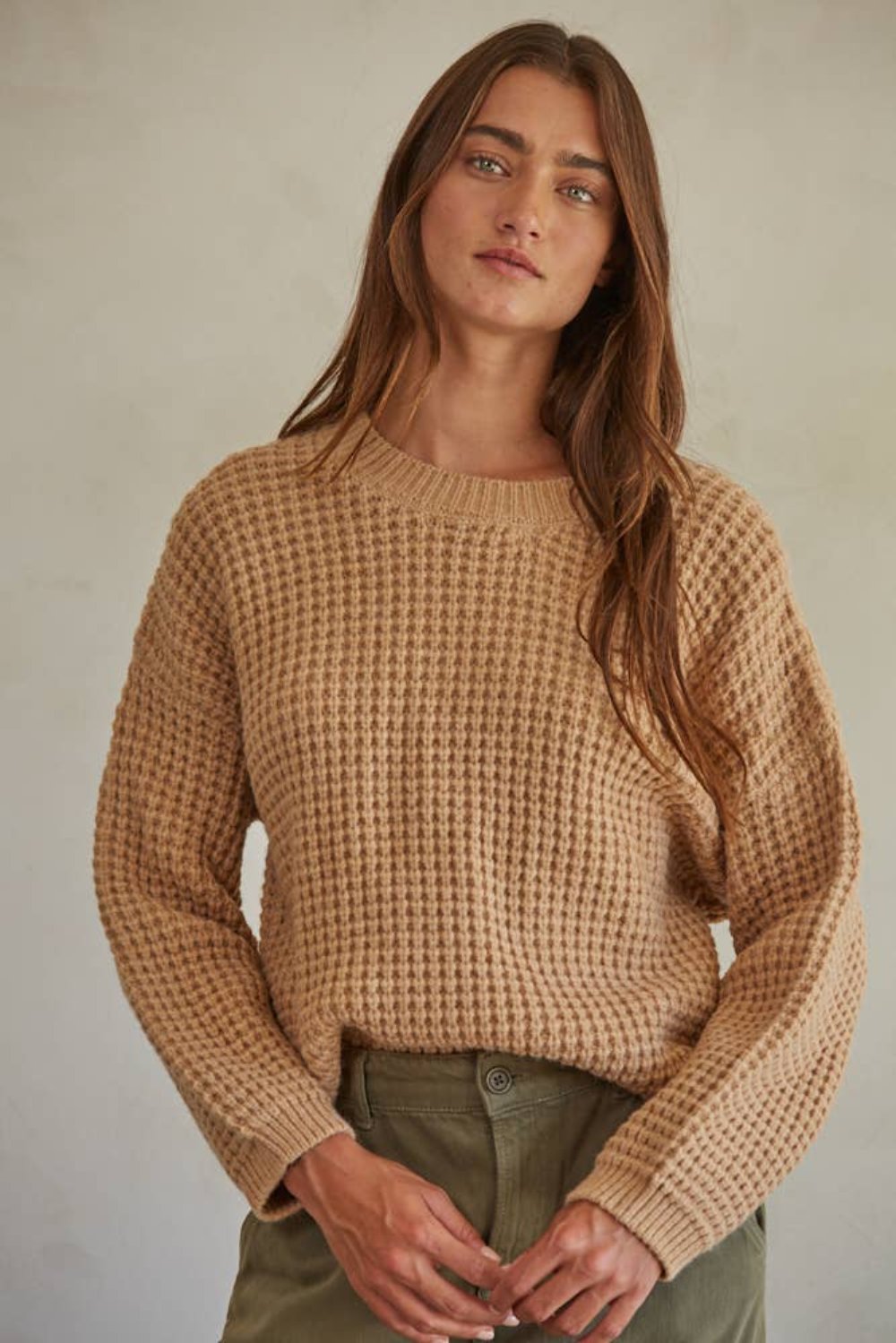 Waffle Knit Pullover