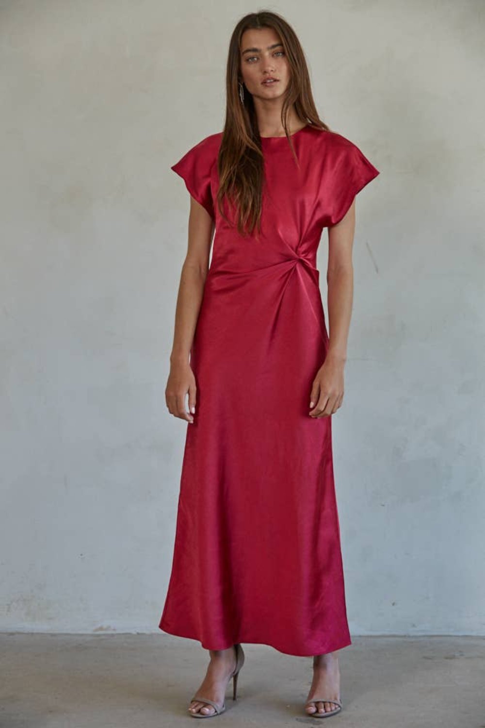 Satin Short Sleeve Maxi