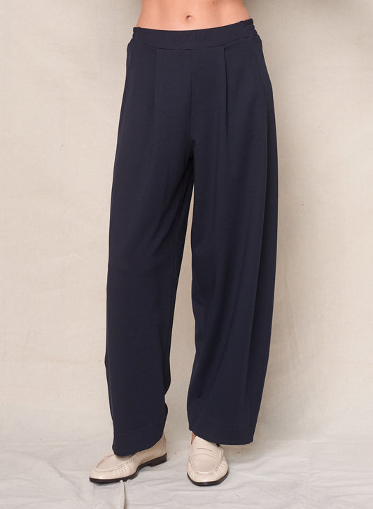 Luxe Ponte Barrel Trouser-Black