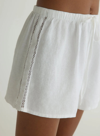 Beach Short with Lace Inset