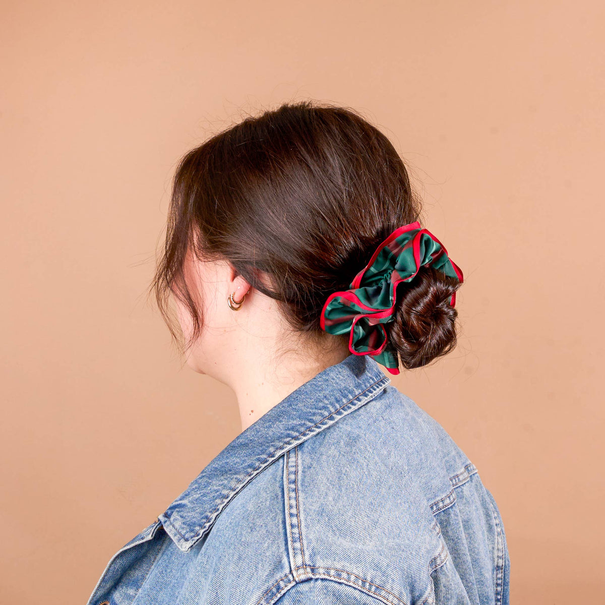 Ruffle Up Scrunchie-Evergreen Plaid