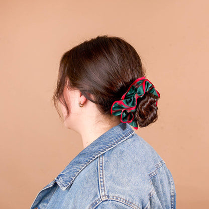 Ruffle Up Scrunchie-Evergreen Plaid