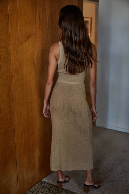 Lurex Ribbed Maxi Skirt