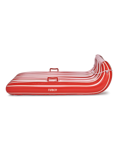 Red Stripe Inflatable Toboggan Sled