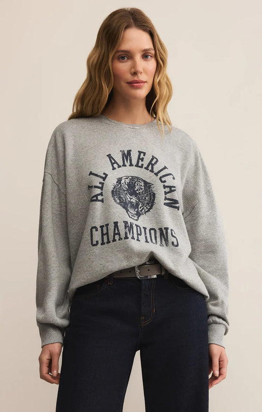 Champs Sunday Sweatshirt-Gray