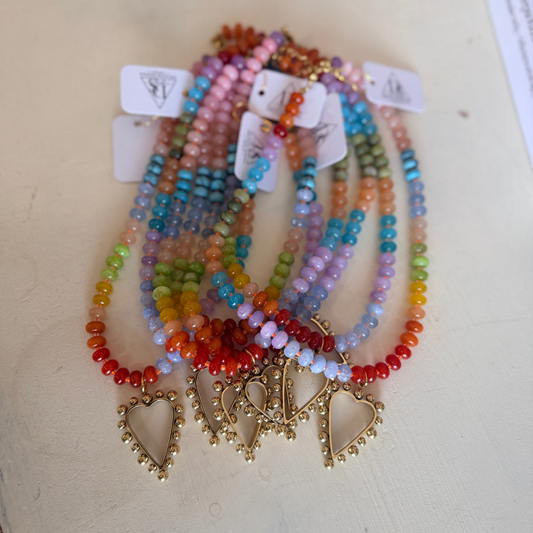 Fiesta Heart Gemstone Necklace