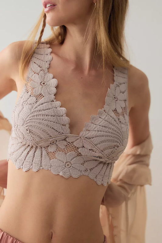 Petal Party Bralette-Mushroom