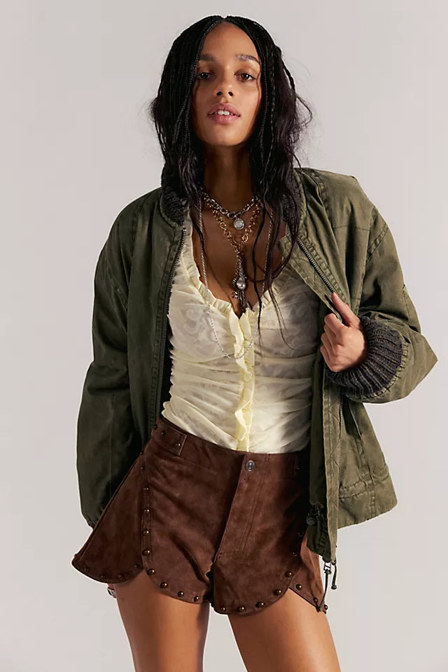 Suede Shorts-Choco