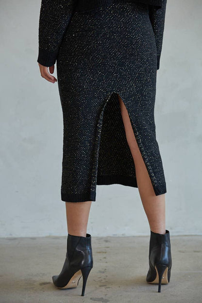 Knit Lurex Midi Skirt