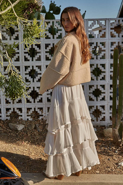 Sherpa Turtleneck Bomber Jacket