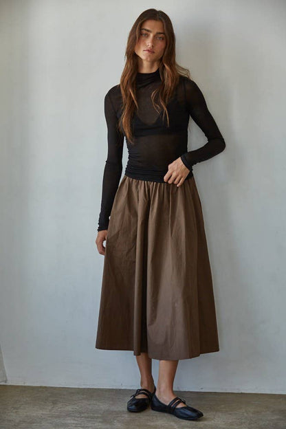 Flare Midi Skirt