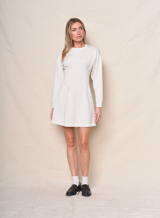 Pintuck Fleece Mini Dress