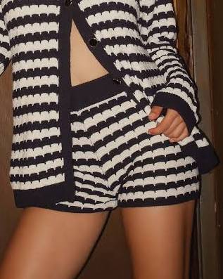 Inez Shorts- BW Stripe