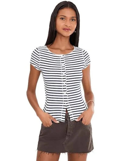 Stripe Cardi Tee